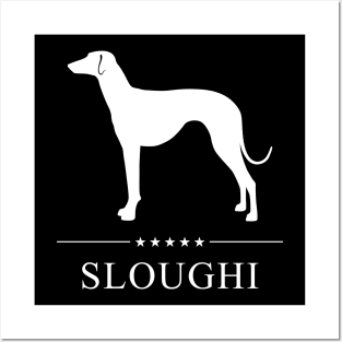 Sloughi Dog White Silhouette Posters and Art